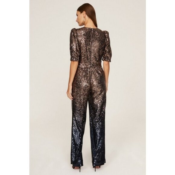 💕TRINA TURK💕 Asandra Jumpsuit Supernova Sequin Moonstone Midnight Ombre 2 NWT - Picture 8 of 16